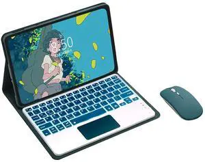 Aidashine Keyboard Case for Lenovo Tab M11 11 Inch 2024 (TB330FU/TB330XU), 7 Color Backlit, Detachable Bluetooth Keyboard with Touchpad, Bluetooth Mouse,Deep gree