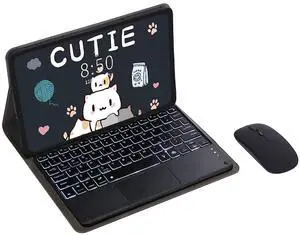 Aidashine Keyboard Case for Lenovo Tab M11 11 Inch 2024 (TB330FU/TB330XU), 7 Color Backlit, Detachable Bluetooth Keyboard with Touchpad, Bluetooth Mouse,Black