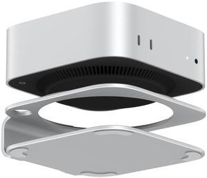 AKKYAJAURE Mac Mini M4 Dock Stand, Aluminum Desktop Stand Mount for New Mac Mini M4 and M4 Pro, Improved Cooling, Easy Power Button Access & Desk Organization - Essential Mac Mini M4 Accessories