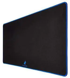 ANUBISGX (68 Color/Size Options Gaming Mouse Pad (Extended: 36x12), Black Pad with Blue Stitching. Best Premium Waterproof Non RGB Computer Gaming XL Desk Pad Mat, Large Non-Slip Gamer Mousepad