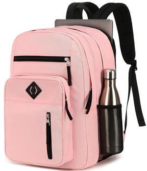 Laptop Backpack 17 inch for Women Men Large College Bookbags Waterpoof Work Business Travel Backpacks Kids School Bag for Girls Boys Students Teens Elementary Schoolbag Casual Daypack Sport-Pink
