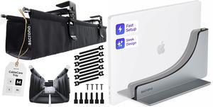 MacBook Air Docking Station & Cable Tray Bundle: Docking Station for MacBook Air 13" (M2 2022 & M3 2024) & CableCare No Drill Under Desk Cable Management Tray 27.3"