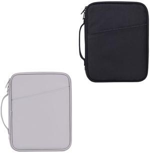 9-11 Inch Tablet Carrying Sleeve, Gray(PU)+Black(Fabric), 2Pcs