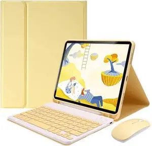 QIYIBOCASE Keyboard Case for iPad Pro 13 Inch M4 with Mouse, Candy Slim Magnetically Detachable Wireless Keyboard Case with Pencil Holder for iPad Pro 13 (7th Generation), Yellow