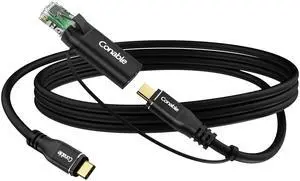 Upgrade USB C to USB C Cable with Ethernet to USB-C Adapter, 6FT 4 in 1 USB-C to USB-C 3.1 Gen 2 Cable, Supports 4K@60Hz Video Output, 100W Fast Charging, 10Gbps Data Transfer and 1Gbps Internet