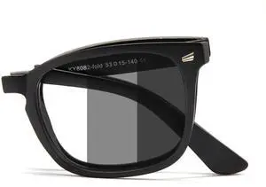 Cyxus Foldable Photochromic Blue Light Glasses for Men Women Black Screen Computer Gaming Glasses UV Blocking Filter Eyeglasses Square Frame Interchangeable Crystal Lens