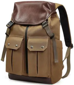EYAMU Travel laptop backpack, Vintage Backpack,Carry on backpack,waterproof backpack,College Backpack,Fits 15.6 Inch Laptop, Men & Women (Yellow)