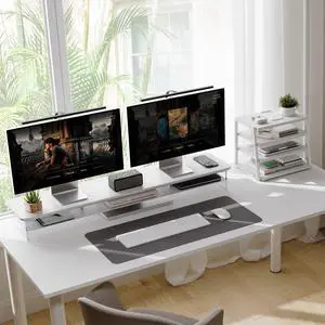 Fenge Acrylic Monitor Stand Riser & 4 Tier Desktop File Organizer