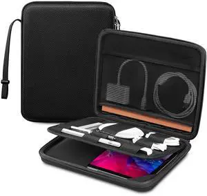 FINPAC Hard Portfolio Sleeve Case for 11-inch iPad Air (M2) 2024, Pro (M4), Pro 11, 10.9" Air 5/4, iPad 10th Gen, 10.2" 9th/8th/7th, Tablet Carrying Bag with Accessory Pocket, Black