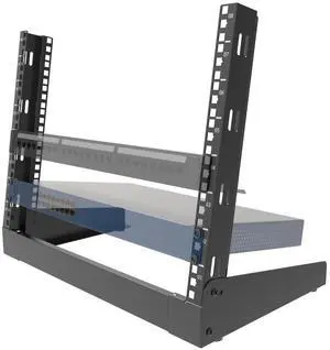 JINGCHENGMEI 8U Desktop Server Rack 2-Post Free Standing Tabletop Rack for 19 inches Patch Panel, Data, AV, IT,Studio, Networking Equipments or Components (8U)