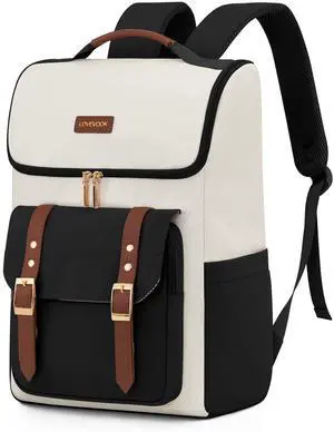 LOVEVOOK Travel Laptop Backpack for Women,15.6 Inch Computer School Backpack,Vintage Teacher Nurse Bookbag with U-Shaped Opening for Work College
