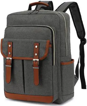 NEOREAL Vintage Laptop Backpack for Travel, College, Fashion Casual Teacher Backpack for Women Men Fits 15.6Inch Notebook