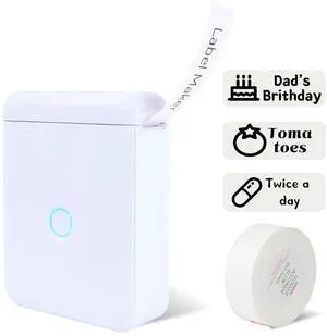 LMASBLTER D110M Label Maker Machine with Tape Portable Bluetooth Sticker Label Printer with Different Fonts Easy to Use Ideal for Home Office Organization Small Business Supplies USB Rechargeable