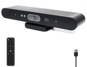 Conference Room Camera, All-in-One 4K Webcam with Microphone and Speaker, AI Tracking and Auto Framing, Wide Angle of View, Plug and Play USB Webcam for PC, Mac, Meetings, Teams, Zoom & Webex