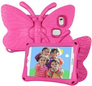 Tading Kids Case for BLU M8L 8 inch Tablet, Cute Butterfly Kid Proof EVA Foam Protective Stand Cover for BLU M8L 2022 Tablet/ M8L Plus Tablet - Magenta