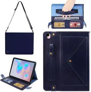 Handbag Case for iPad 10.2" (2019-2021) & iPad Pro/Air 10.5", Techcircle Folio Stand iPad Crossbody Wallet Case with Pencil Holder & Envelope Pocket, Hand Strap+Shoulder Strap Protective Cover, Navy