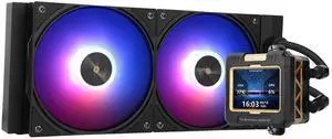 Thermalrlght FW 240 Black ARGB CPU AIO Cooler,PC 240 Specification Water Cooling System,IPS LCD Screen with 320 * 240 Resolution,for AM5