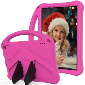 UUcovers All-New Fire HD 10 & Fire 10 Plus 10.1" Tablet Kids Case (Only Compatible 11th Generation, 2021 Release) with Handle Kickstand Kids-Friendly Slim Lightweight Shockproof Silicone Cover, Rose
