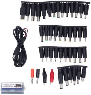 45Pcs Laptop DC Power Adapter Kits Universal Supply Charger Adapter Connector Power Supply Plug 5.5 x 2.1mm Female Base