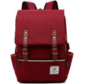 Mancio Slim Vintage Laptop Backpack For women,Men For Travel, College, Dayparks, Fits up to 15.6Inch Notebook(Red)