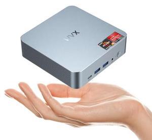WVX Gaming Mini PC AMD Ryzen R5 6600H (up to 4.5 Ghz Beat R7 5th Gen), 16/32+512GB DDR5 Small Computers Dual LAN,Micro Desktop Computers Support 4K Dual Display 4X USB 3.2 WiFi6 Bluetooth 5.2