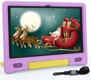 YACXBTK Tablet for Kids 10.1 inch Android 14, 8GB+64GB(TF 1TB) 6000mAh Kids Tablet WiFi6 Parental Control,Face Unlock, 1280 * 800 HD Screen (Purple)