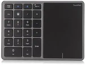 Yoidesu 22 Keys Numeric Keypad with Touchpad, 5.0/2.4G Touch Pad Number Pad, Type C Portable Numpad Financial Accounting with USB Receiver for Laptop
