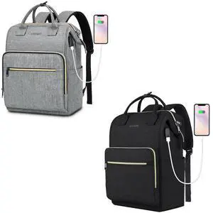 Ytonet Laptop Backpack for Women, 15.6 Inch Travel Work Bag with RFID USB Port, Wide Open Anti-Theft Large Nurse Teacher College School Bookbag, Water Resistant Business Computer Backpack Purse
