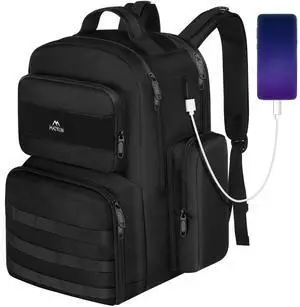 MATEIN Lunch Backpack for Men Work, 15.6 Inch Tactical Backpack with Lunch Compartment, Large Laptop Backpacks with Insulated Cooler Bag for Travel Beach Camping Picnic Hiking, Black