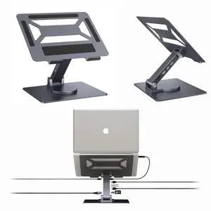 ZooGuree 7 in 1 Laptop Docking Station Stand Detachable USB C Hub, 4K HDMI, 2 USB 3.0, RJ45, PD 3.0 Universal Laptop Stand with 360-degree Swivel Stand