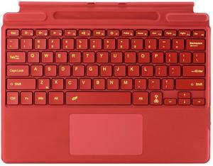 mobee Type Cover for Microsoft Surface Pro 11 / Pro 10 / Pro 9 / Pro 8 / Pro X, 13 inch, Bluetooth Keyboard with Multi-Touch Trackpad Mouse, 7-Color Backlit, Ultra Slim & Pen Holder (Red)