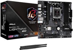 ASRock B650M PG Lightning WiFi 6E AMD Ryzen Socket AM5 B650 DDR5 7200 MHz 256 GB SATA3 6.0 Gb/s Micro ATX Motherboard M.2 RGB LED