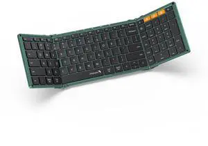 ProtoArc Foldable Bluetooth Keyboard, XK01 Folding Wireless Portable Keyboard with Number Pad, Full-Size Travel Keyboard for Windows iOS Android Tablet Smartphone Laptop PC - Dark Green