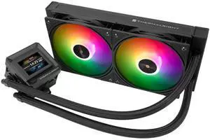 Thermalright FW SE 240 ARGB Black-AIO CPU Liquid Cooler,IPS LCD Screen with 320 * 240 Resolution,for AM4/AM5,Intel LGA1700/1851,2-inch Magnet-Absorbent LCD Screen for Images-Black,PC CPU Water Cooler