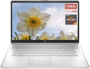HP 17.3" Full HD Laptop, AMD Ryzen 5 5500U (Beat i5-10500), 6-Core up to 4.0GHz, 16GB RAM, 1TB NVMe SSD, USB-C, Fingerprint, HDMI, Webcam, WiFi, Windows 11 Home, Natural Silver, EAT Mouse pad HP 17.3" Full HD Laptop, AMD Ryzen 5 5500U (Beat i5-10500), 6-Core up to 4.0GHz, 16GB RAM, 1TB NVMe SSD, USB-C, Fingerprint, HDMI, Webcam, WiFi, Windows 11 Home, Natural Silver, EAT Mouse pad