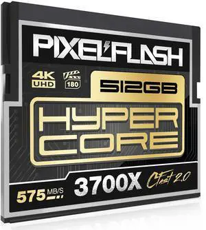 512GB PixelFlash CFast 2.0 Card 3600X HyperCore 565MB/s SATA3 VPG180 C Fast Card Compatible w/DSLR Cinematic Video & Photo Cams Lab Tested & Certified Flash Memory 512 GB 2025 Model