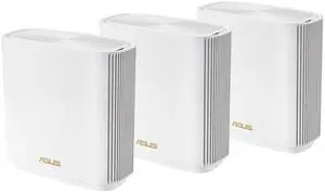 ASUS ZenWiFi Whole-Home Tri-band Mesh WiFi 6E System (ET9 3PK), Coverage up to 7,800 sq.ft, 7800Mbps, new 6GHz band, AiMesh, Lifetime Free Internet Security, Parental Control, EasySetup, Instant Guard