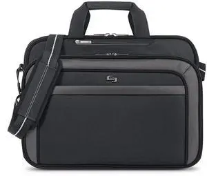 Solo New York Empire 17.3-Inch Laptop Briefcase, TSA Friendly, Black/Grey