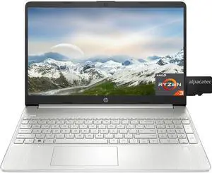 HP 15.6" Laptop, AMD Ryzen 3 5300U Processor, 32GB RAM, 1TB SSD, AMD Radeon Graphics, Webcam, Numeric Keypad, Wi-Fi, Bluetooth, Alpacatec MicroSD, Windows 11 Home, Silver