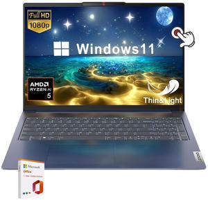 Lenovo IdeaPad 5 Slim Laptop, AMD Ryzen 5 8645HS, 16" WUXGA (1920 x 1200) Touchscreen, 16GB LPDDR5x-6400 Memory, 512GB PCIe SSD, Windows 11 H, w/Office 365 (Windows 11 Home, 16GB RAM | 512GB PCIe SSD)