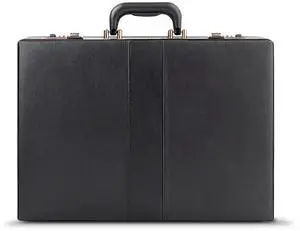 Solo New York Grand Central Attache Briefcase with Combination Locks, Black