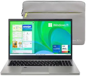 Acer Aspire Vero AV15-51-7617 Green PC | 15.6" FHD IPS 100% sRGB-Display | 11th Gen Intel Core i7-1195G7 | Intel Iris Xe Graphics | 16GB DDR4 | 512GB NVMe SSD | Wi-Fi 6 | PCR Materials | Vero-Sleeve