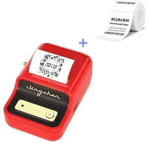 NIIMBOT B21 Red Label Maker and 2 Rolls Tape Bundle