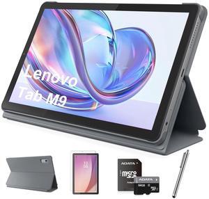 Lenovo Tab M9 9" HD Tablet, Media Tek Helio G80 8-Core Processor, Android 12 or Later, 3GB RAM 32GB Storage, Dolby Atmos, Wi-Fi, Bluetooth, USB-C, Gray, w/64GB MicroSD Card&Folio Case&Film&Stylus Pen