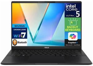ASUS Vivobook S AI Powered Laptop, 14" WUXGA OLED Laptop, Intel Ultra 5-226v, 8-Core, 16GB LPDDR5X RAM, 512GB PCIe SSD, BK, AI Copilot, WiFi 7, Win 11 Home, TWE 64GB Micro SD Card ASUS Vivobook S AI Powered Laptop, 14" WUXGA OLED Laptop, Intel Ultra 5-226v, 8-Core, 16GB LPDDR5X RAM, 512GB PCIe SSD, BK, AI Copilot, WiFi 7, Win 11 Home, TWE 64GB Micro SD Card