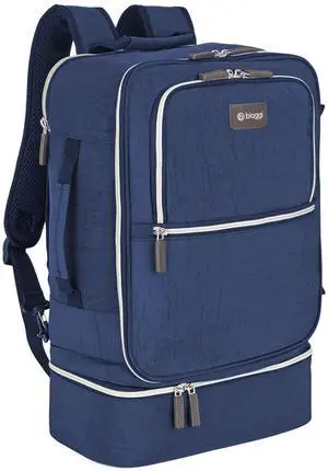 biaggi Carry Cube Backpack: TSA Approved Travel Bag with Removable Packing Cube, Lightweight & Durable for Personal Item Use (Navy Blue)