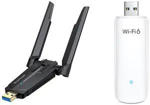 BrosTrend AXE5400 WiFi 6E USB Adapter, Tri-Band Long Range WiFi Adapter for Desktop PC Laptop 6GHz + WiFi 6 AX1800Mbps USB WiFi Adapter Dual Band WiFi Dongle 5GHz + 2.4GHz, Both for Windows 11/10 ONLY