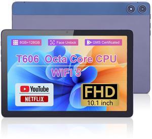 C idea 10.1 inches Tablet,Android 12.0 Tablet 8GB RAM 128GB ROM (1TB TF),1920 * 1200 Full HD Screen,8 Core Unisoc T606 CPU,2.4G/5G WiFi,8MP+13MP Camera,6000mAh Long Battery,Face Unlocked(Gray)