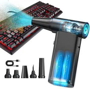 AD57 Electric Air Duster, 130000RPM Powerful Compressed Air Duster with Aluminum Design, Rechargeable Brushless Air Blower for Computer, Keyboard, Car Cleaning, Replaces Compressed Air Cans