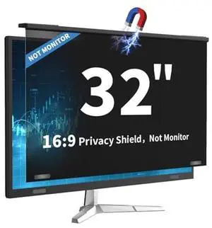 DEJIMAX 32 Inch Computer Privacy Screen Filter for 16:9 Widescreen Computer Monitor Magnetic Privacy Shield Computer Screen Protector Anti Glare and Blue Light